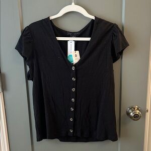 Sanctuary Black Button-Down Shirt Stitch Fix  Size Large